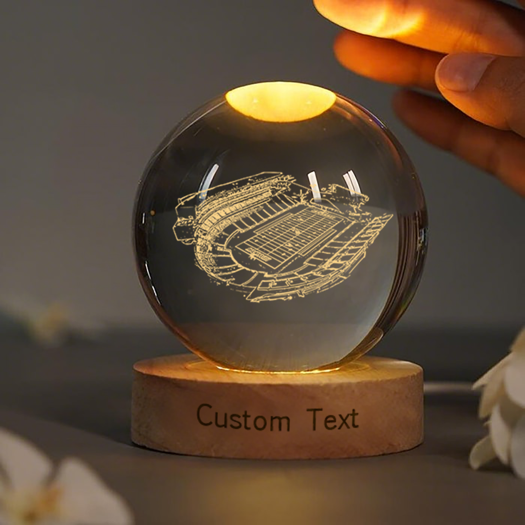 Nippert Stadium 3D Spherical Crystal Lamp