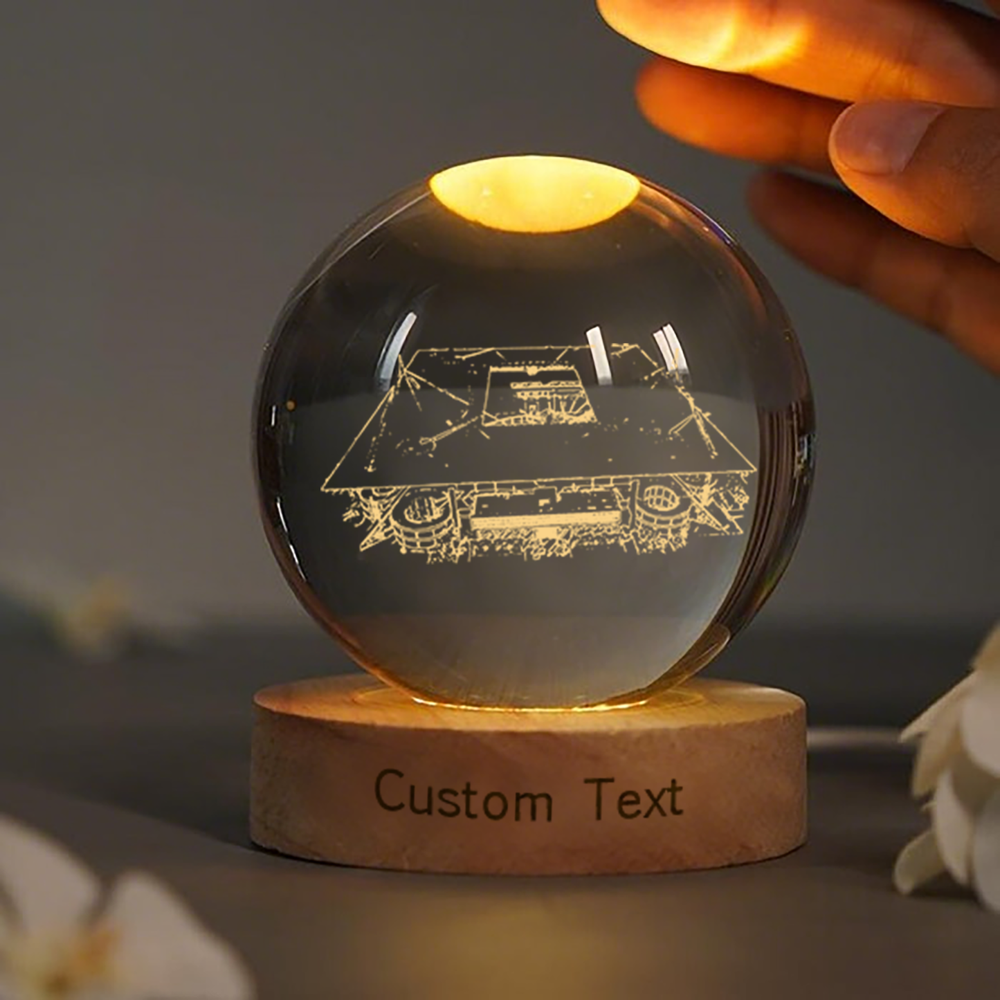 Hard Rock Stadium 3D Spherical Crystal Lamp