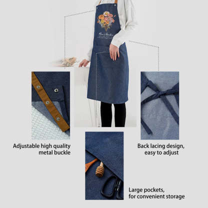 Personalized Birth flower Bouquet Names Apron Waterproof