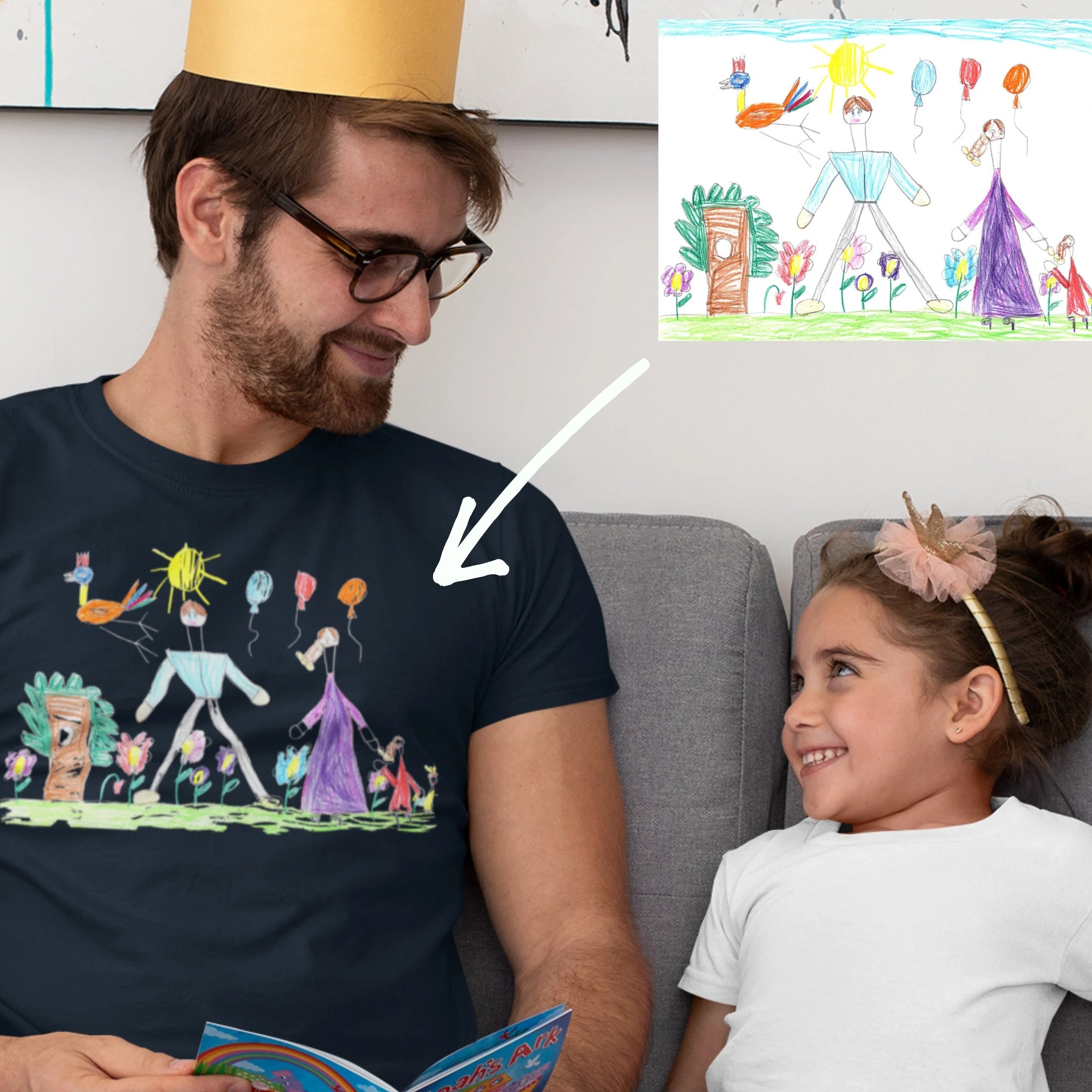 Custom Kids Drawing Sweatshirt – Personalized Art Hoodie, Unique Gift for Mom, Dad, or Grandparents