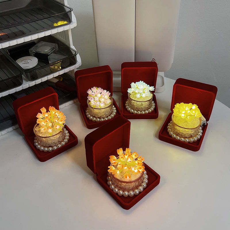 DIY Tulip Potted Night Light Creative Birthday Gifts For Girlfriend