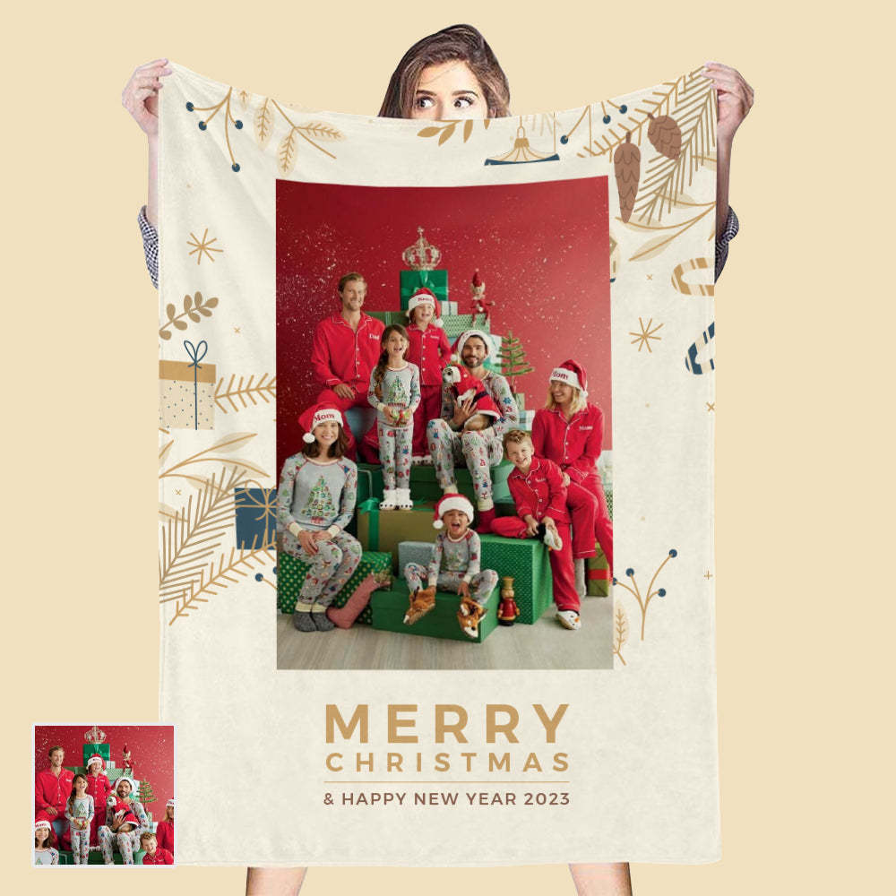 Personalized Photo Blanket Custom Christmas Gifts For Family