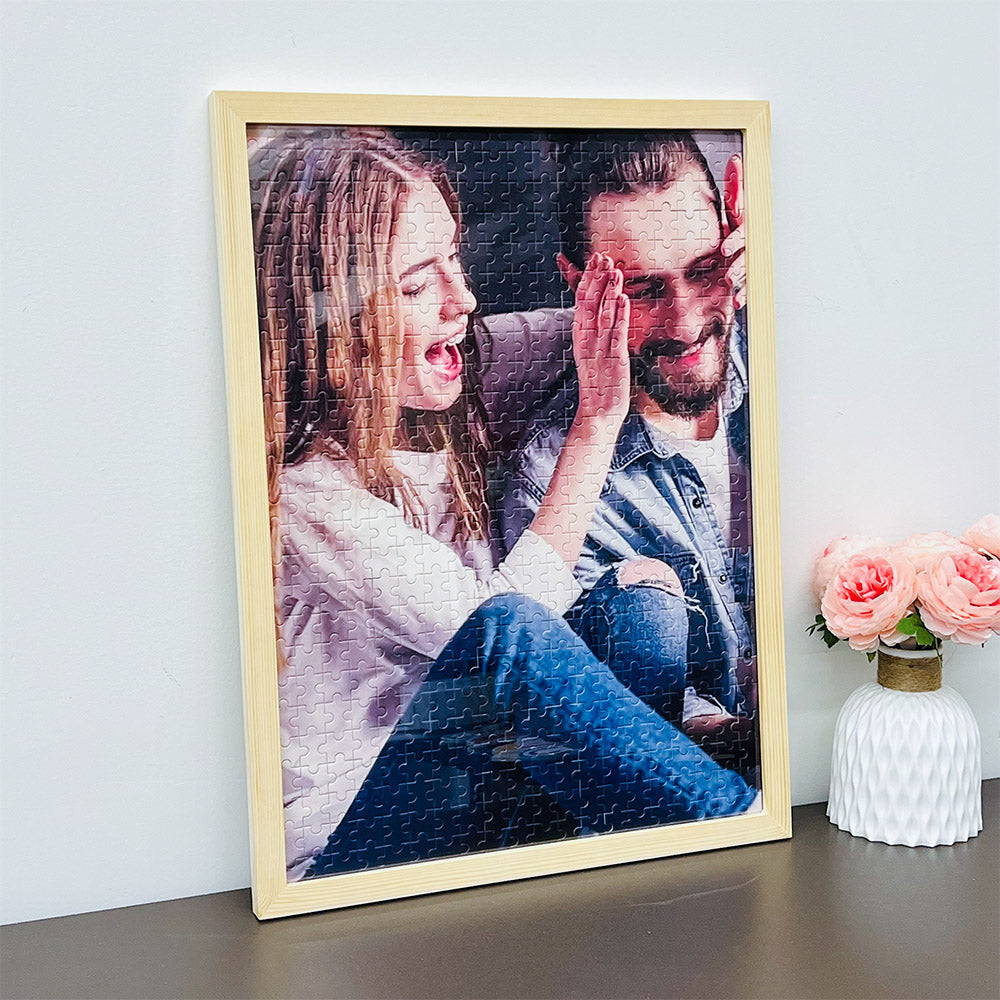 Custom Photo Puzzle With Frame, Jigsaw Puzzle Gift For Men