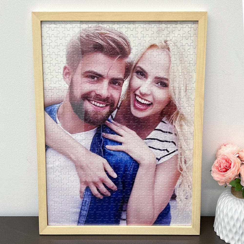 Custom Photo Puzzle With Frame, Jigsaw Puzzle Gift For Men