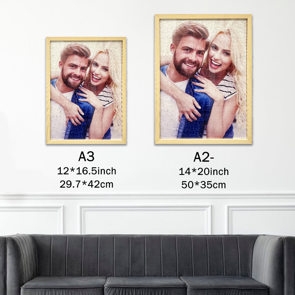 Custom Photo Puzzle With Frame, Jigsaw Puzzle Gift For Men