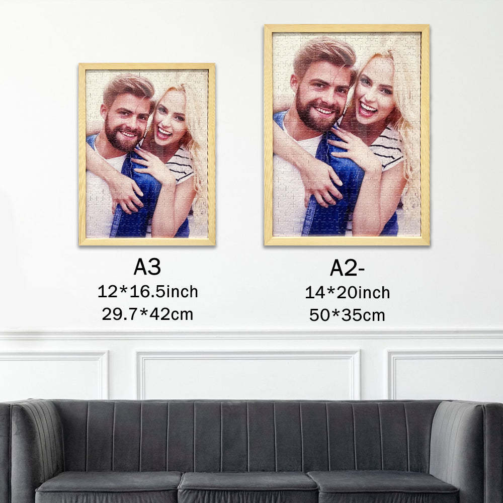 Custom Photo Puzzle With Frame, Jigsaw Puzzle Gift For Men
