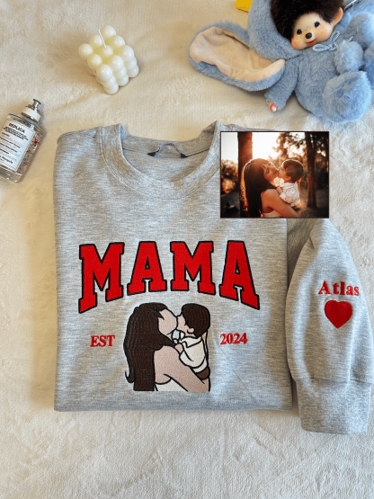 Custom Dad Photo Embroidery with nickname T-shirt/ Sweatshirt /Hoodie
