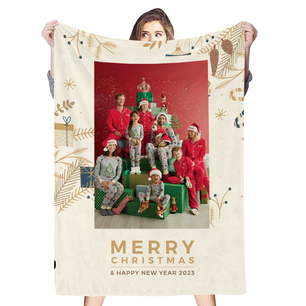 Personalized Photo Blanket Custom Christmas Gifts For Family