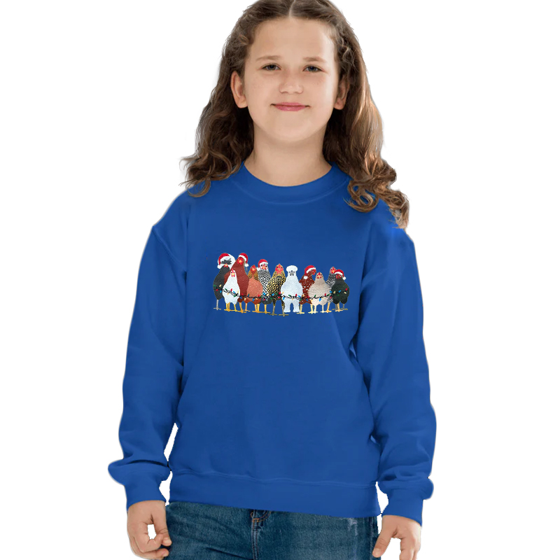 Cute Chicken Farm Animals Holiday Christmas Sweatshirt