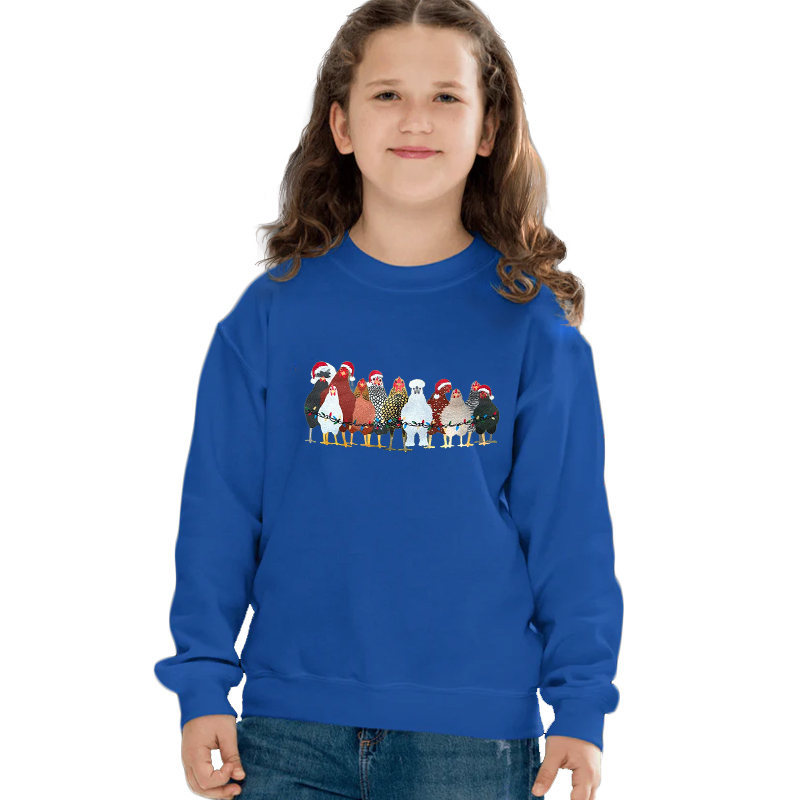 Cute Chicken Farm Animals Holiday Christmas Sweatshirt