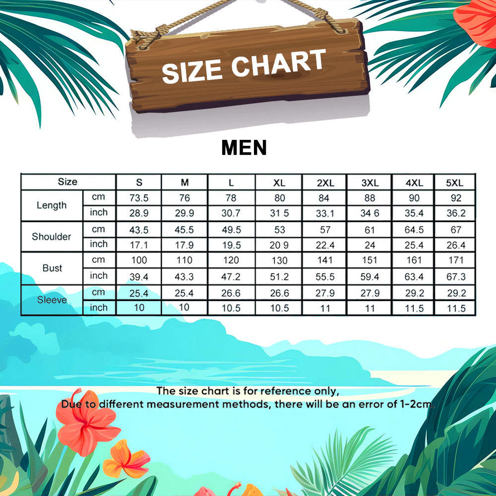 Custom Face Shirts Mens Hawaiian Shirts Personalized Photos Leaf T-Shirts