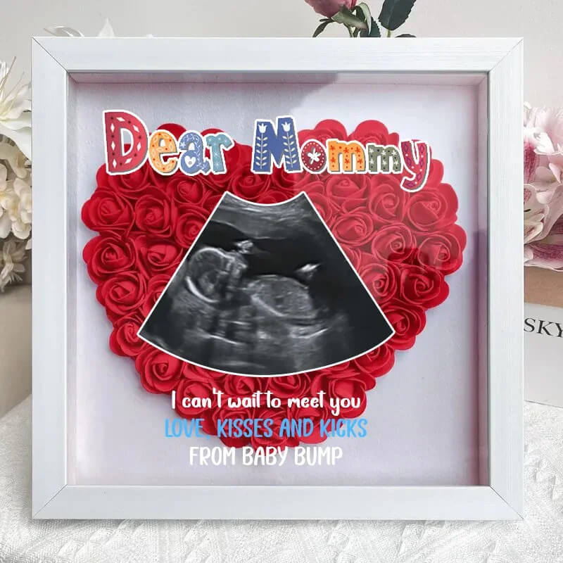 Personalized Flower Shadow Box Ultrasound For New Mom
