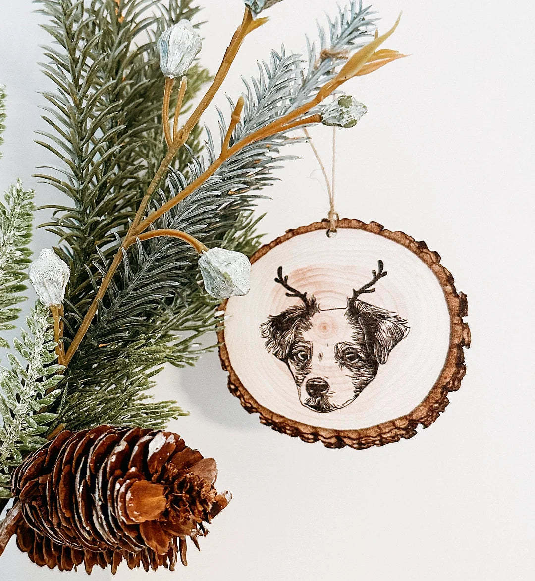 FAUX WOOD PET ORNAMENT-ilovevango