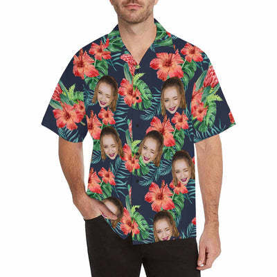 Custom Face Hawaiian Shirt Photo Hawaiian Shirt for Husband Personalized Hawaiian Shirt Photo Tropical Aloha Shirt Birthday Vacation Party Gift-ilovevango