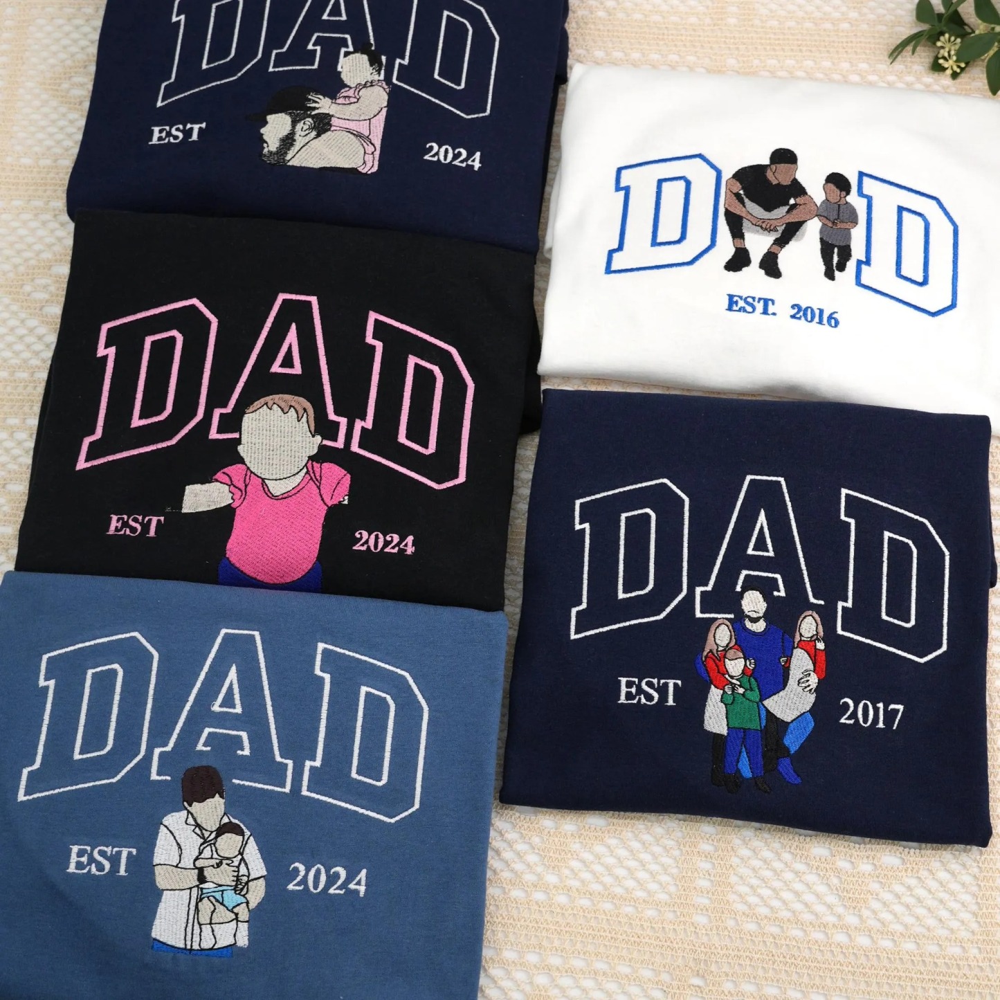 Custom Embroidered Dad Sweatshirt with Photo,Gift for Dad from Mom