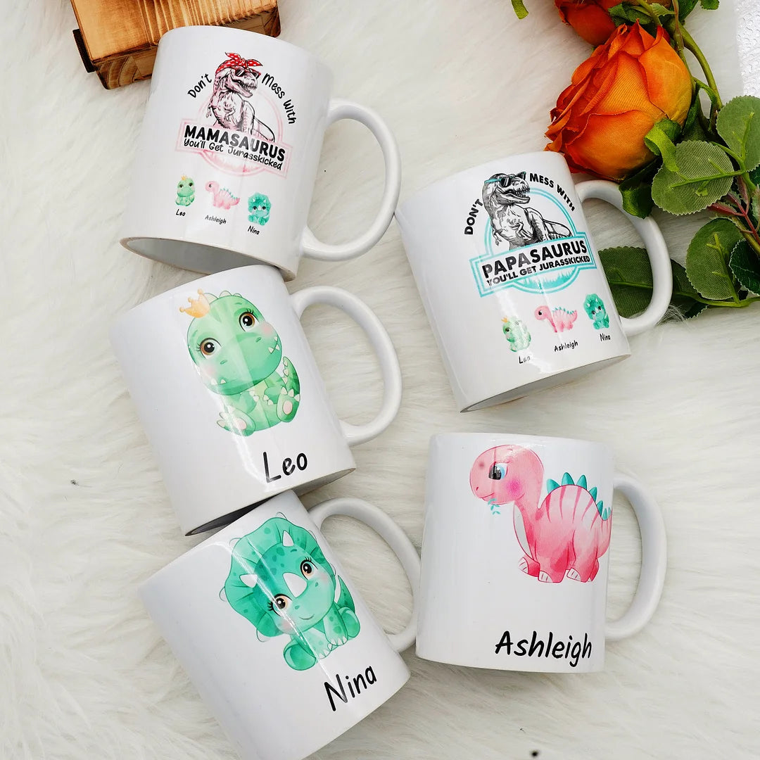 ?Don't Mess With Mamasaurus- Custom Mug-ilovevango