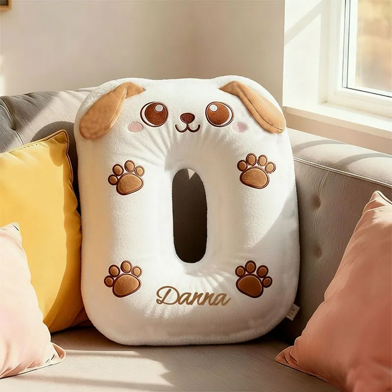 Personalized Cat Lover Letter Pillow with Custom Name Design Graphic 3D Print