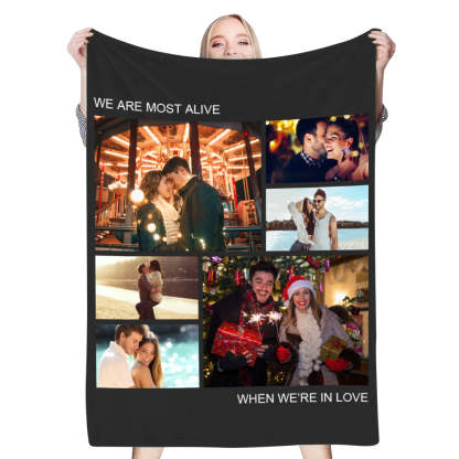 Custom 6 Photos Blanket for Family Gifts for Couple
