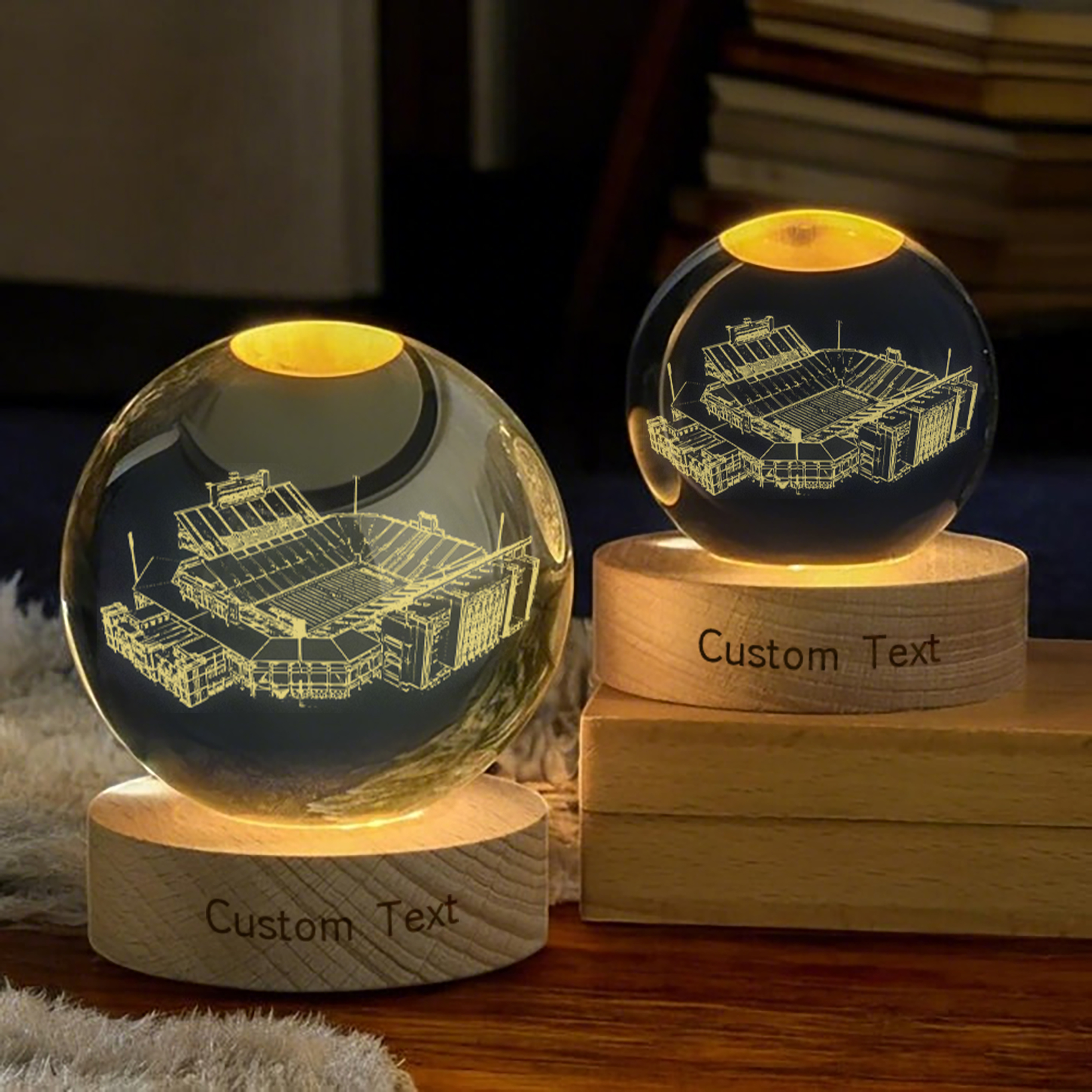 Oklahoma Memorial Stadium 3D Spherical Crystal Lamp