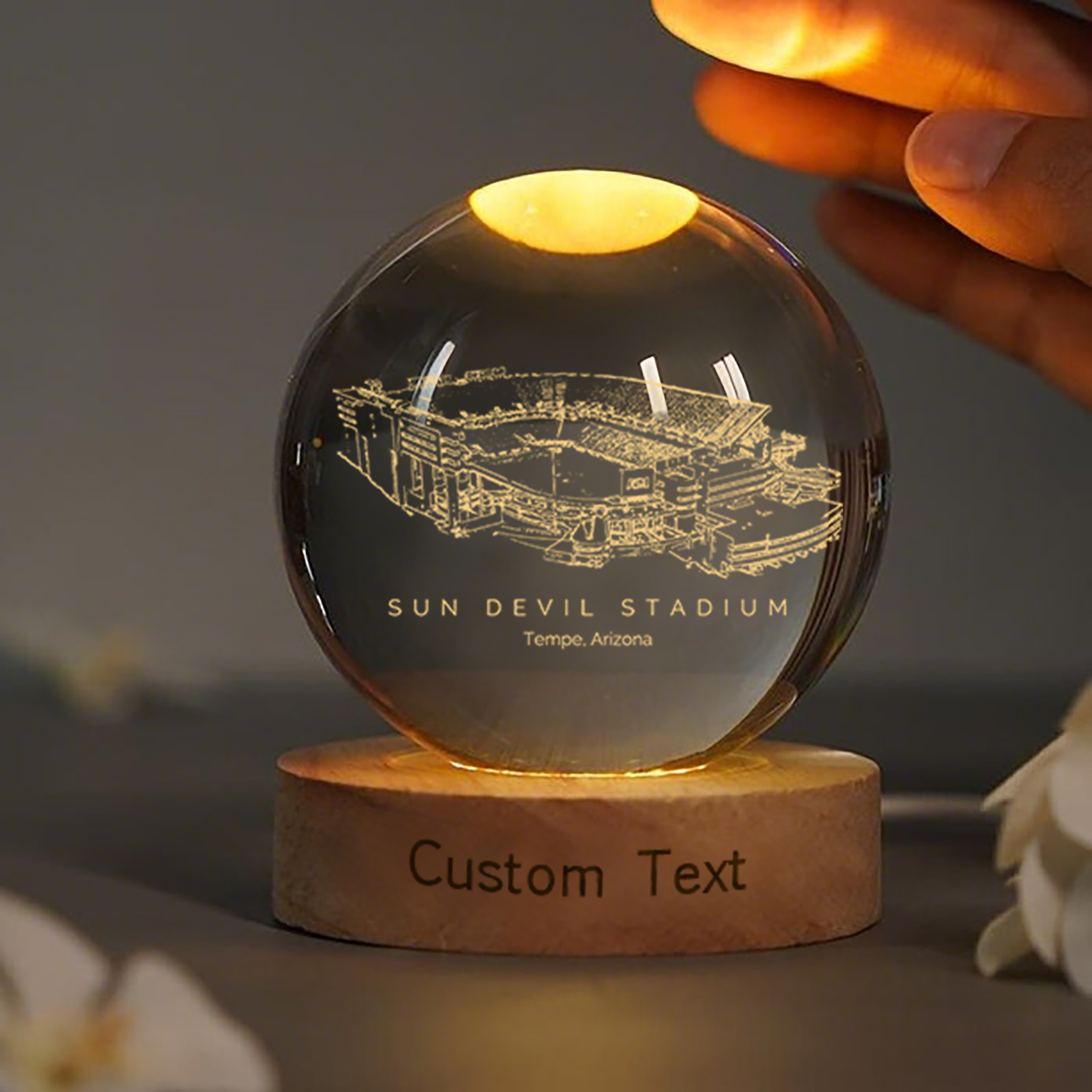 Sun Devil Stadium 3D Spherical Crystal Lamp