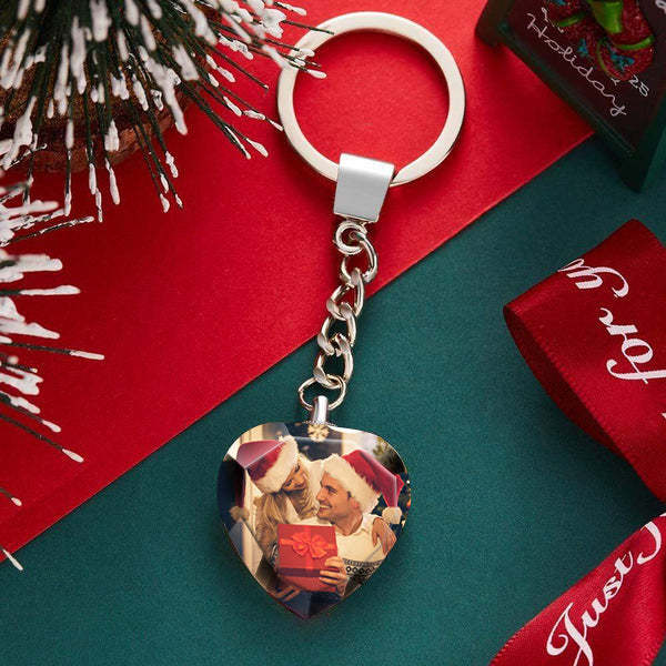 Custom Crystal Keychain Photo Keychain Valentines Day Gifts-ilovevango
