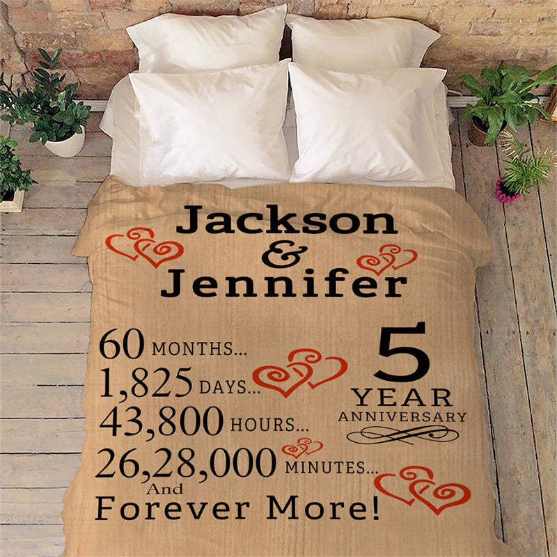 Anniversary Blanket For Couples, Fleece Blanket With Couple Names And Anniversary Year, Customized Blanket For Anniversary-ilovevango