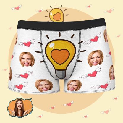 Custom Photo Boxers Briefs Light Bulb Element Personalized Gifts-ilovevango