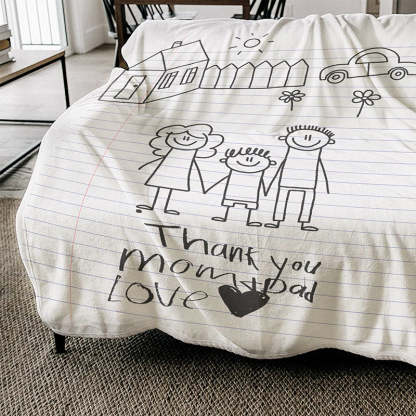 Custom Blanket Bereavement Gift Memorial Gift for Loss of Mother Dad Handwriting Gift Condolence Gift Sympathy Gift-ilovevango