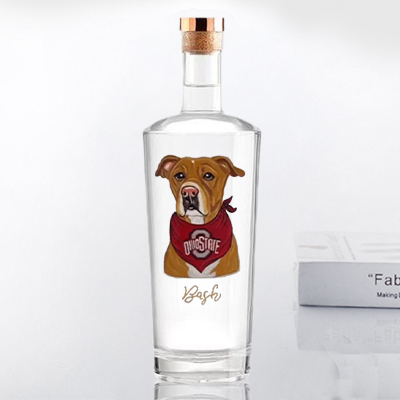 Personalized Hand Painted Pet Portrait Whiskey Bottles