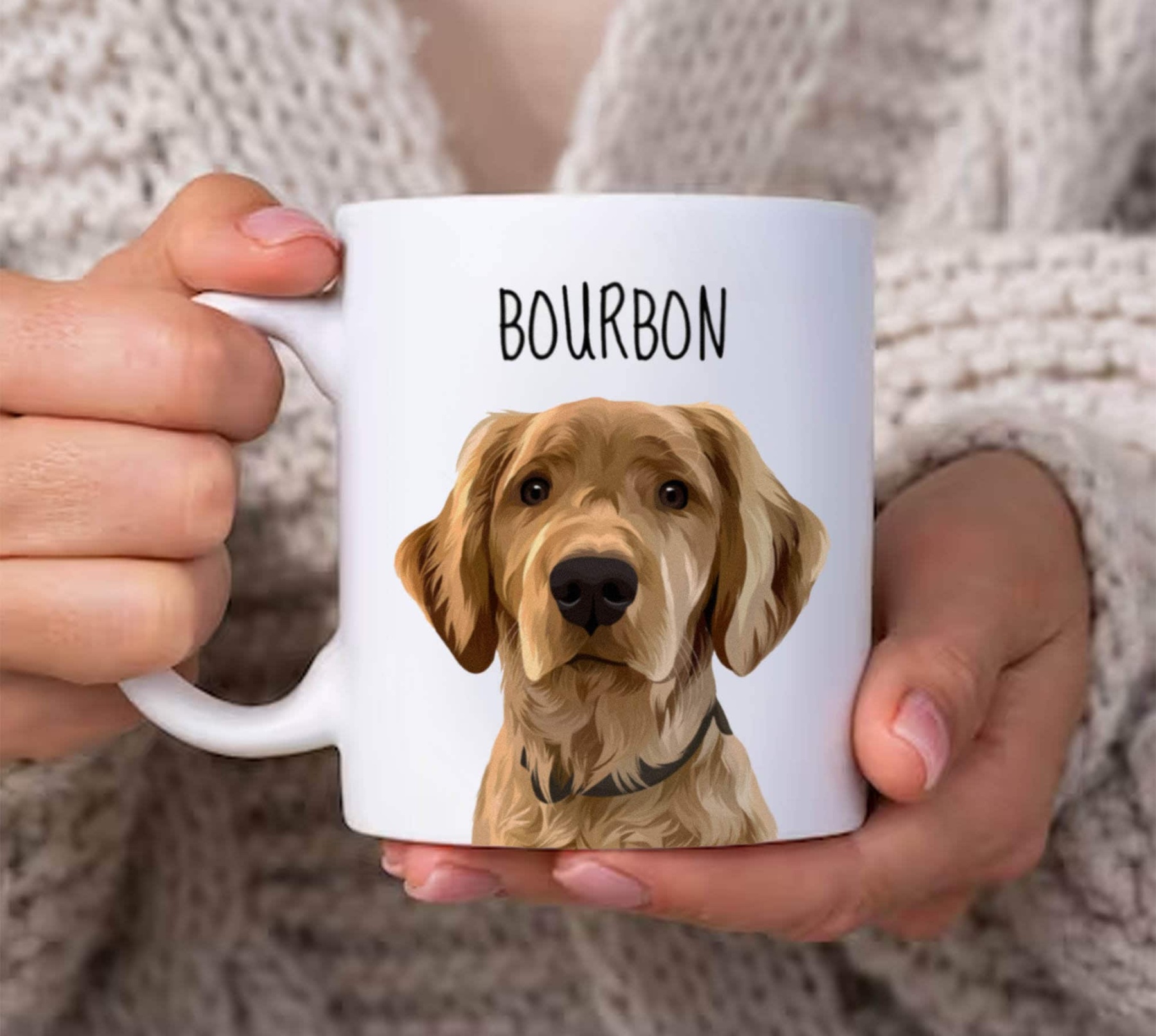 Personalized Dog Pet Cartoon Photo Mug-ilovevango