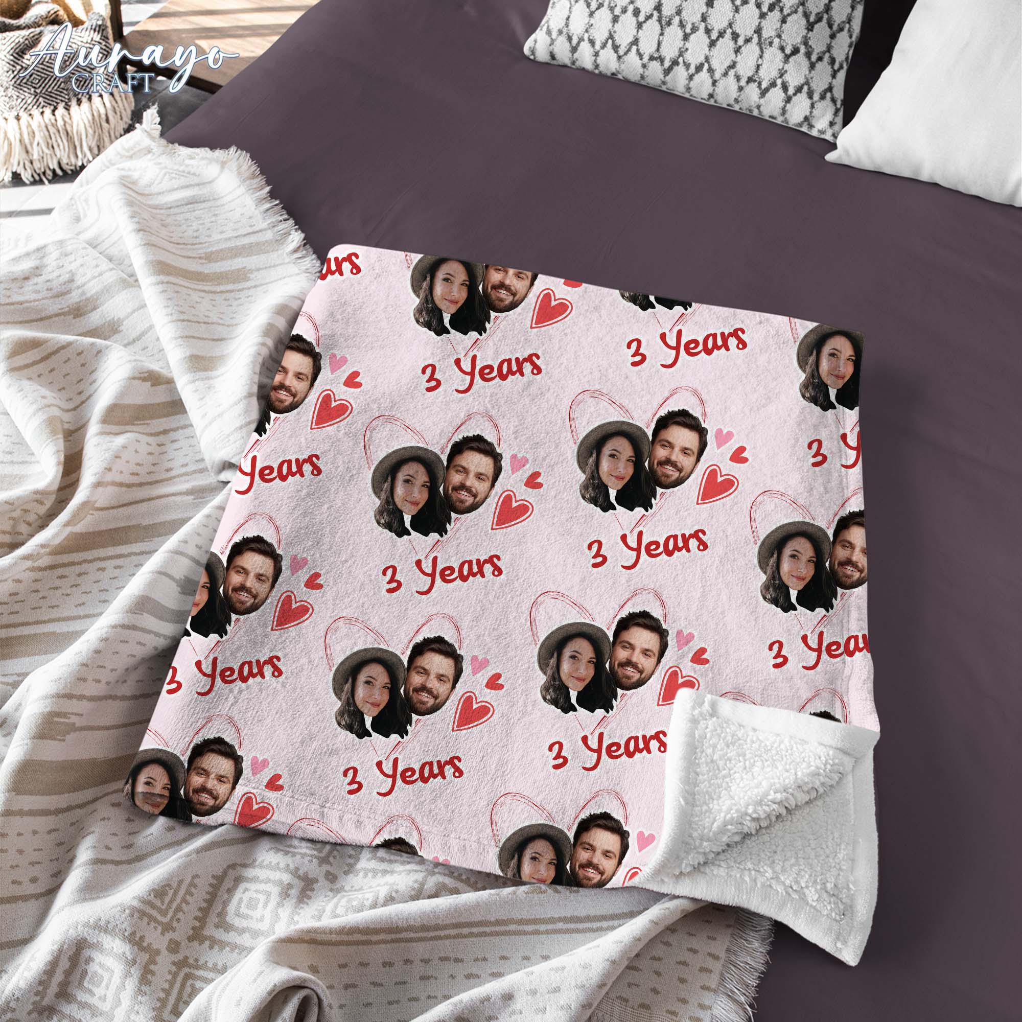 Couple Custom Blanket,Custom Blanket With Face, Couple Blanket With Pictures, Blanket For Couple, Christmas Present, Anniversary Blanket