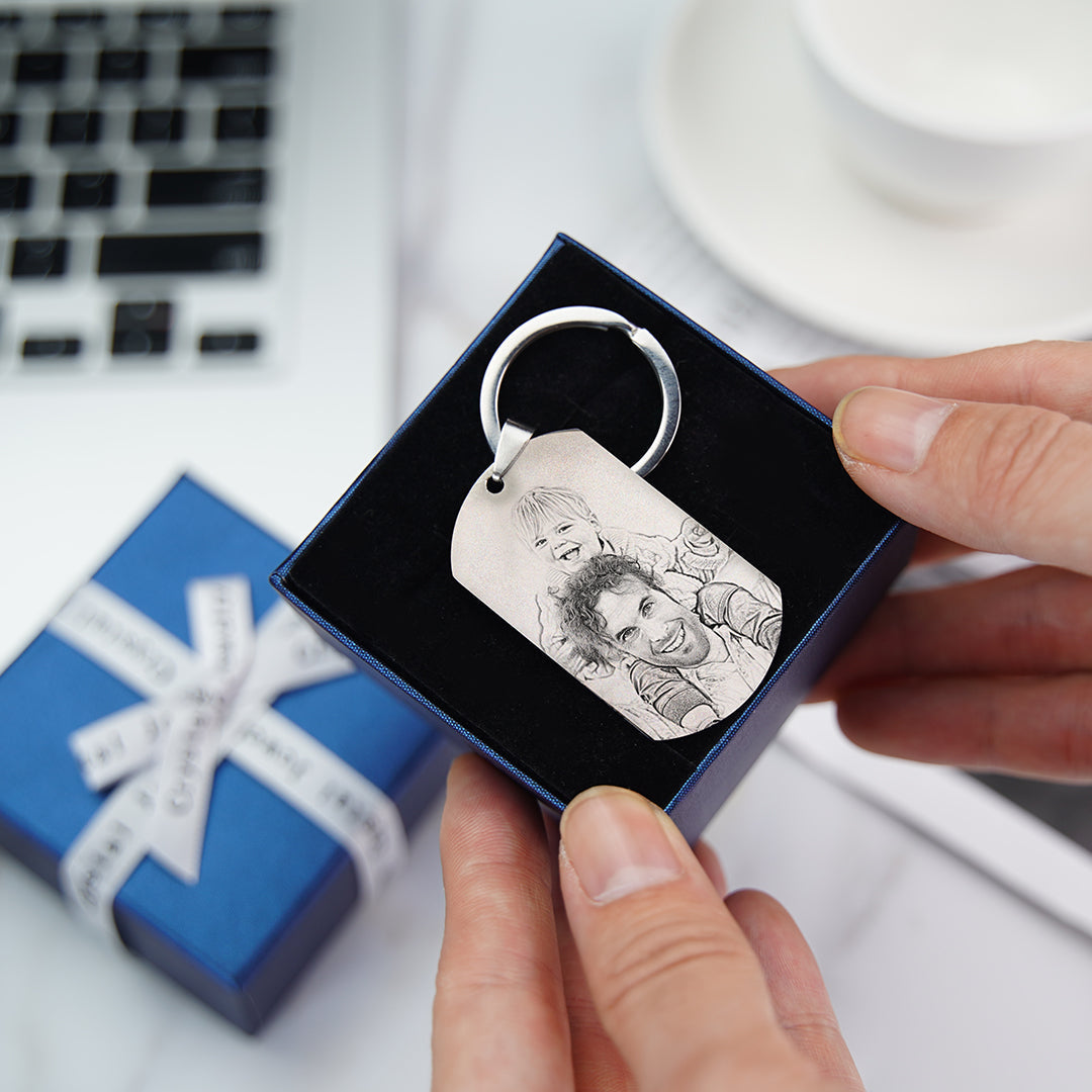 Custom Photo Keychain Stainless Steel
