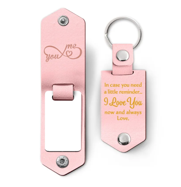 Custom Photo In Case You Need A Little Reminder - Gift For Couples, Husband, Wife - Personalized Leather Photo Keychain-ilovevango