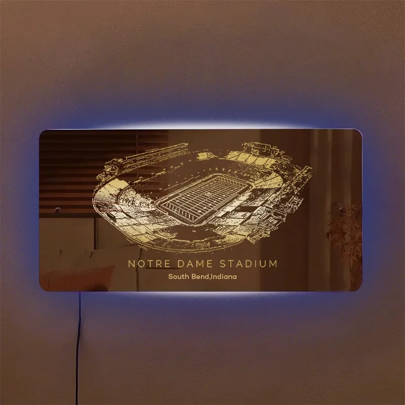 Notre Dame Family Oklahoma Memorial Stadium Mirror Light-Gifts For Spo