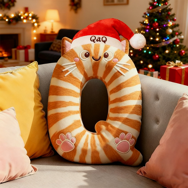 Personalized Pet Lover Letter Christmas Pillow with Custom Name Design Graphic 3D Print