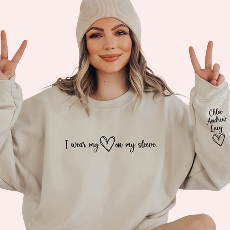 I Wear My Heart on My Sleeve-Custom Sweatshirt, T-shirt and Hoodie-ilovevango