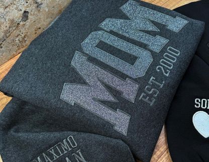 Custom Embroidered Applique Glitter Mama Sweatshirt - Gift for Mom