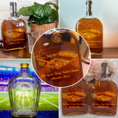 Bill Snyder Family Stadium Whiskey Bottles-Gifts For Sports Lovers