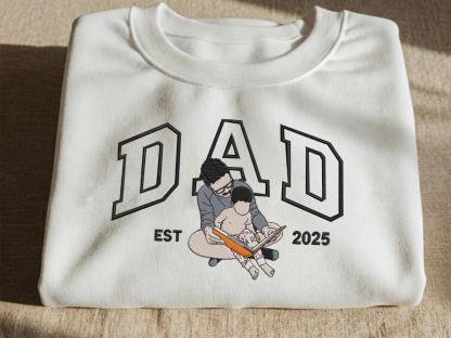 Custom Embroidered Dad Sweatshirt with Photo,Gift for Dad from Mom