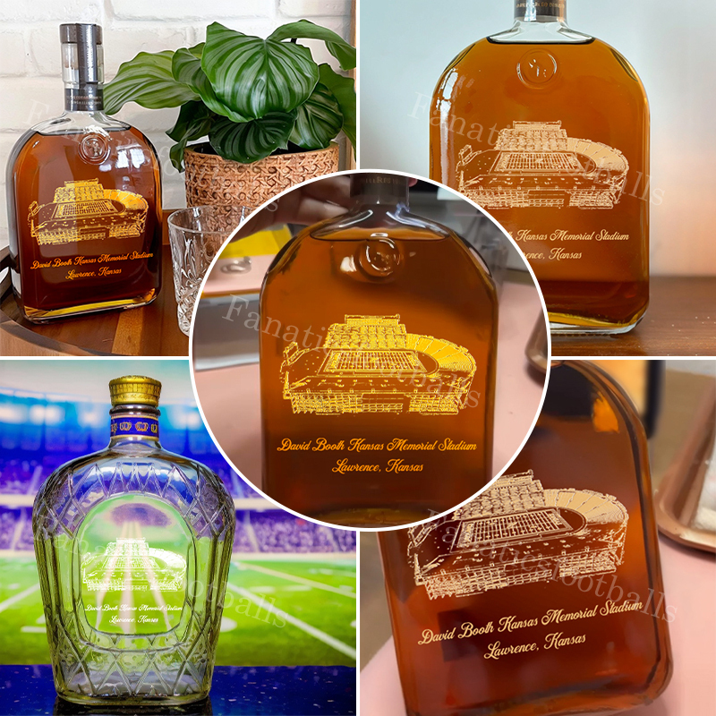 David Booth Kansas Memorial Stadium Whiskey Bottles-Gifts For Sports Lovers