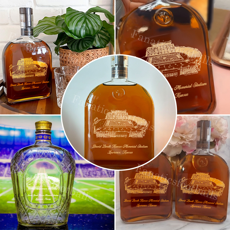 David Booth Kansas Memorial Stadium Whiskey Bottles-Gifts For Sports Lovers