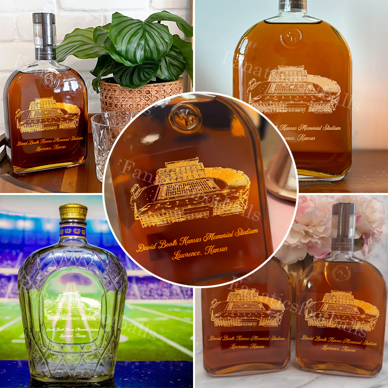 David Booth Kansas Memorial Stadium Whiskey Bottles-Gifts For Sports Lovers
