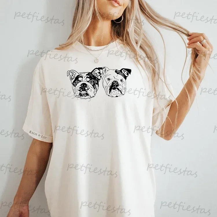 Custom Pet Photo + Name Printing T-shirt Custom Dog Cat Graphic Tee Sweatshirt Hoodie