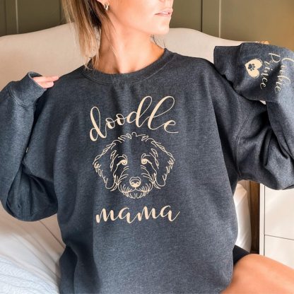 Custom Dog Mama Sweatshirt with Dog Photo, Dog Photo Printed Hoodie T-shirt