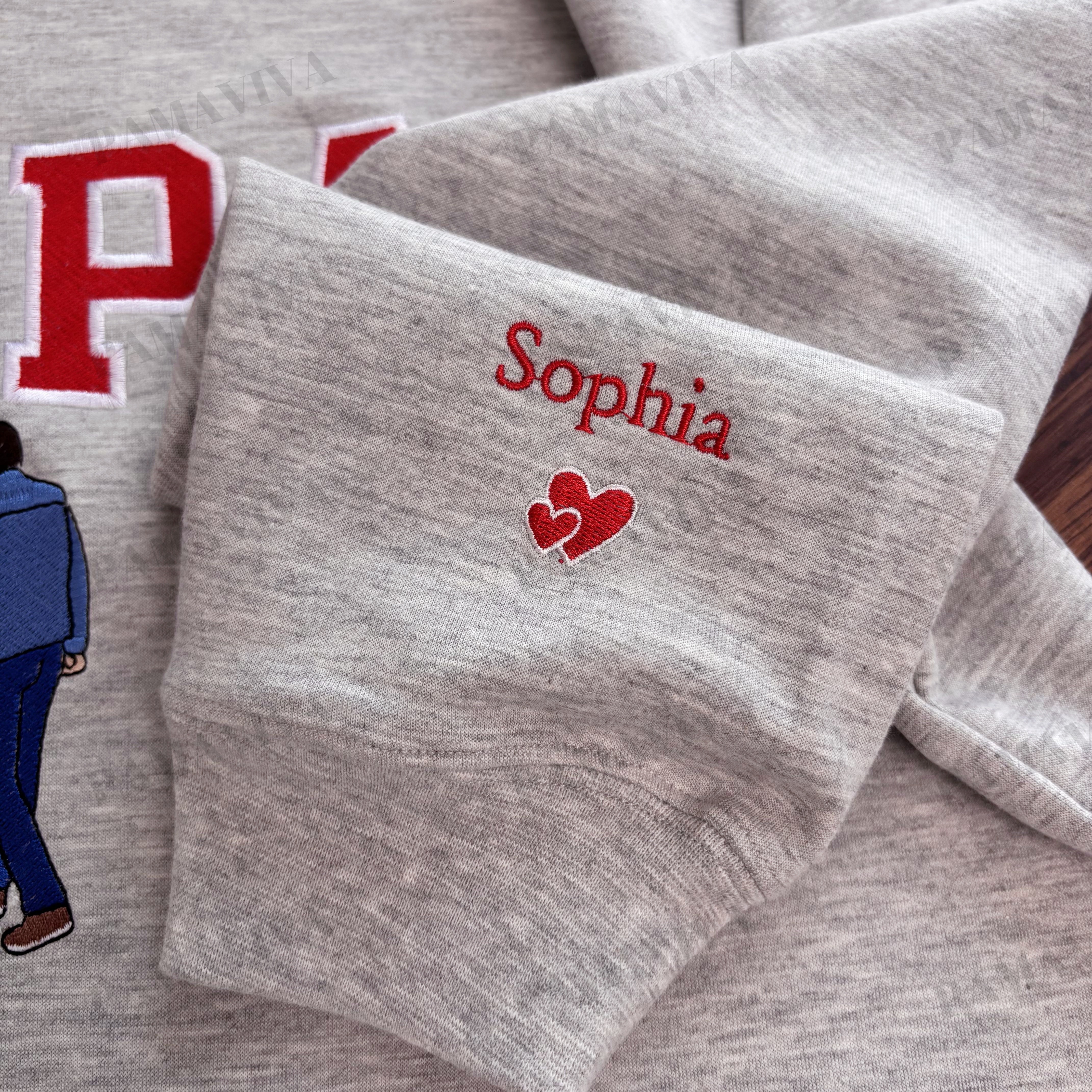 Custom Dad Photo Embroidery with nickname T-shirt/ Sweatshirt /Hoodie