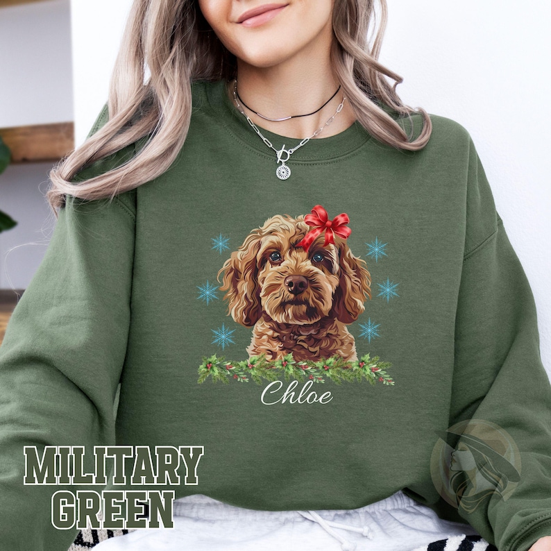 Personalized Pet Photo & Name Christmas Sweatshirt – Dog Cat Xmas Shirt