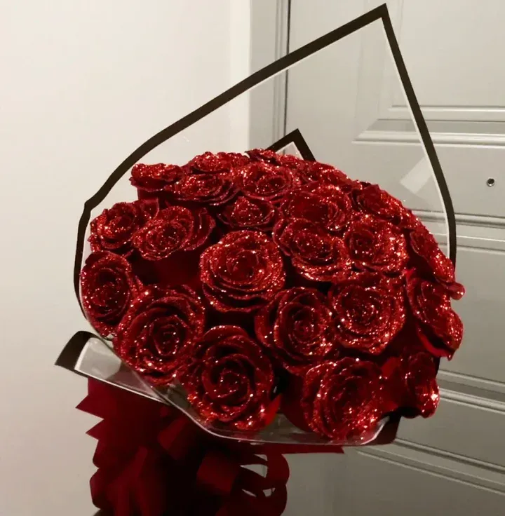 💕Glitter Rose Bouquet💕Couple Glitter Everlasting Rose Bouquet (Never Wither)