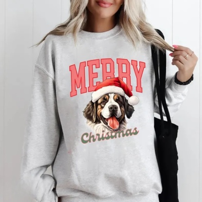 Custom Merry Christmas Dog Sweater, Dog Mom / Dog Dad Sweatshirt
