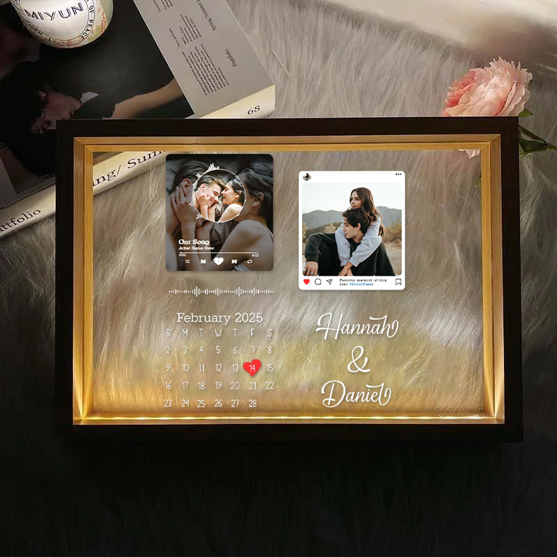 Personalized LED Picture Frame with Custom Date & Favorite Song, Perfect Gift for Special Occasions 💖