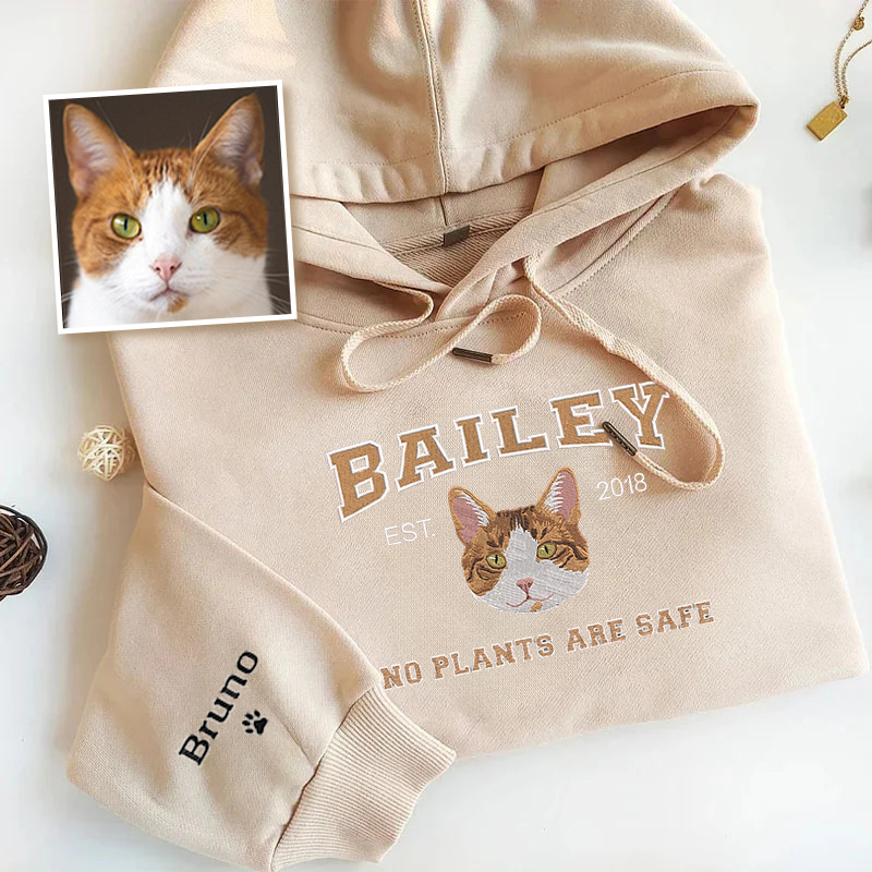 Personalized Embroidered Pet Sweatshirt with Pets Name, Custom Text